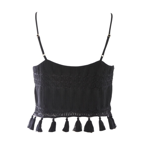 show me your mumu // tasseled lace cropped tank - Picture 4 of 6